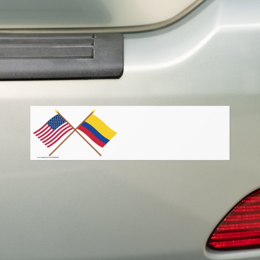 Autocollant De Voiture Les USA et drapeaux croisés par Colombie (En voiture)