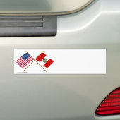 Autocollant De Voiture Les USA et drapeaux croisés par Pérou (En voiture)
