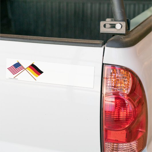 Autocollant De Voiture Les USA et drapeaux croisés parAllemagne (Sur camion)