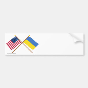 Autocollant De Voiture Les USA et drapeaux croisés parUkraine