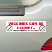 AUTOCOLLANT DE VOITURE LES VACCINS PEUVENT ÊTRE EXEMPTS. (En voiture)