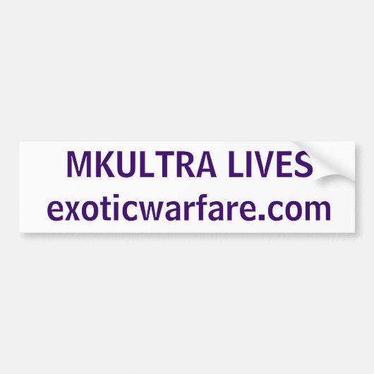 Autocollant De Voiture LES VIES DE MKULTRA ! exoticwarfare.com (Devant)