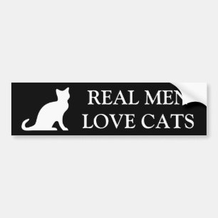 Autocollant De Voiture Les vrais hommes aiment les chats bumper sticker