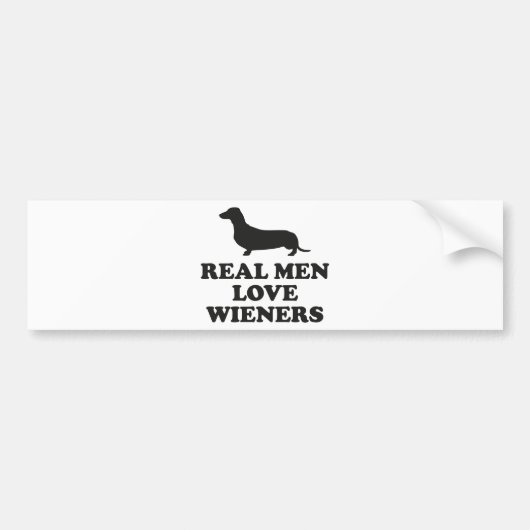 Autocollant De Voiture Les vrais hommes aiment les Wieners (Devant)