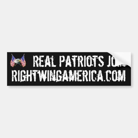 Autocollant De Voiture Les vrais patriotes joignent Rightwingamerica.com. (Devant)