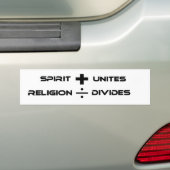 AUTOCOLLANT DE VOITURE L'ESPRIT UNIT, DES CLIVAGES DE RELIGION (En voiture)