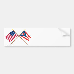 Autocollant De Voiture L'étoile croisée et l'Ohio des USA 20 énoncent