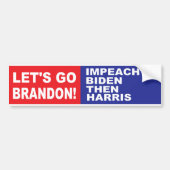 Autocollant De Voiture Let's go Brandon IMPEACH BIDEN THEN HARRIS (Devant)