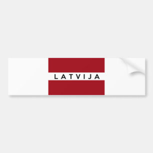 Autocollant De Voiture Lettonie Drapeau letton Pays Latvija Nom du texte