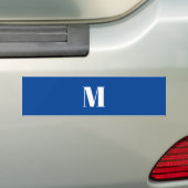 Autocollant De Voiture LETTRE INITIALE Bleu Profond Monogramme Moderne De (En voiture)