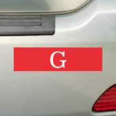 Autocollant De Voiture Lettre initiale monogramme rouge blanc simple (En voiture)