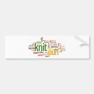 Autocollant De Voiture Lexique de tricot de maille de Knit pour des