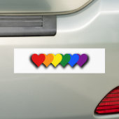 Autocollant De Voiture LGBT pride hearts Bumper Sticker (En voiture)