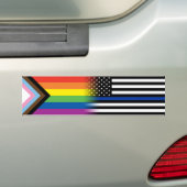 Autocollant De Voiture LGBTQ Inclus Progrès Fierté Drapeau Mince Ligne Bl (En voiture)