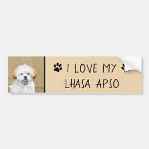 Autocollant De Voiture Lhasa Apso Puppy Peinture - Cute Original Chien Ar