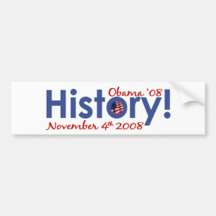 Autocollant De Voiture L'histoire Obama gagne 2008