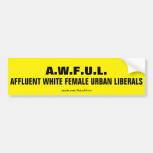 Autocollant De Voiture Libérales Urbaines Blanches et Aisées AFFREUSES
