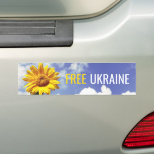 Autocollant De Voiture Libérez Ukraine Bleu Yellow Sunflower Paix
