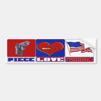 AUTOCOLLANT DE VOITURE LIBERTÉ D'AMOUR DE MORCEAU (PAIX) (COEUR) (DRAPEAU