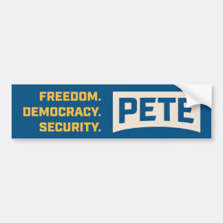 Autocollant De Voiture Liberté. Démocratie. Sécurité. #PeteForAmerica