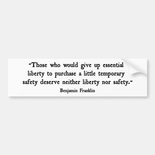 Autocollant De Voiture Liberté essentielle (Devant)