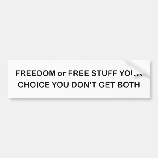 AUTOCOLLANT DE VOITURE LIBERTÉ OU LIBRE CHOIX (Devant)