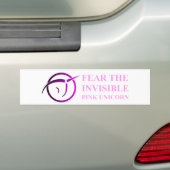 Autocollant De Voiture Licorne rose invisible Bumpersticker (En voiture)