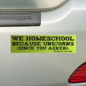 Autocollant De Voiture Licornes de Homeschool (En voiture)
