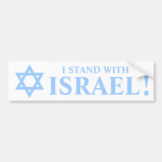 Autocollant De Voiture Light Blue Star of David Pro I Stand With Israel (Devant)