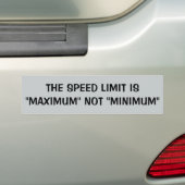 Autocollant De Voiture Limitation de vitesse : Maximum non minimum (En voiture)