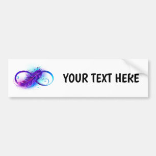 Autocollant De Voiture L'infini avec plume violette