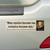 Autocollant De Voiture L'injustice de THOMAS JEFFERSON/résistance de loi (En voiture)