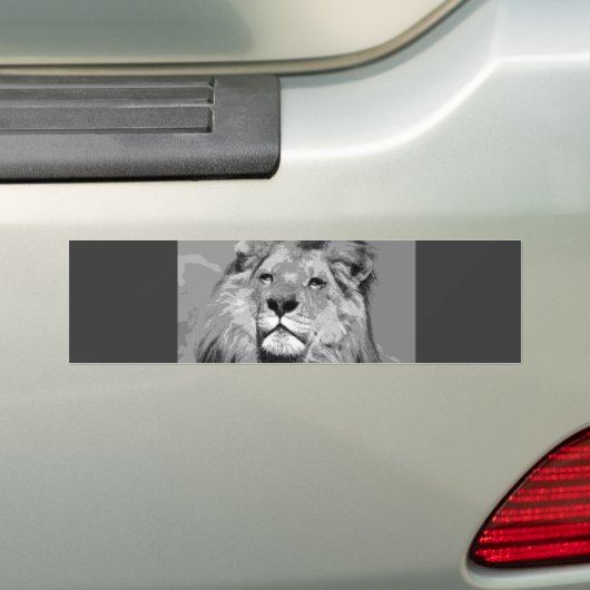 Autocollant De Voiture Lion d'Afrique noir et blanc (En voiture)