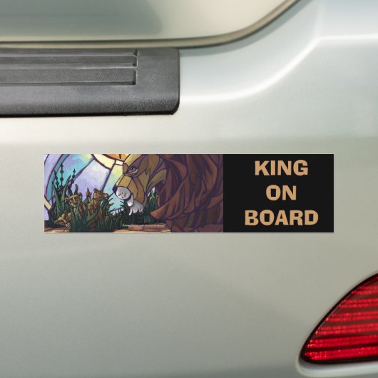 Autocollant De Voiture Lion King and Cubs, King on Board Bumper Sticker (En voiture)