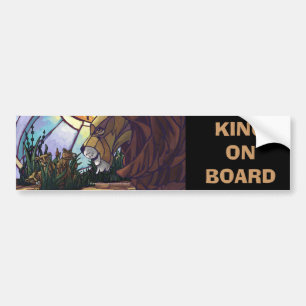 Autocollant De Voiture Lion King and Cubs, King on Board Bumper Sticker