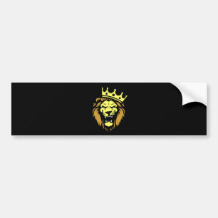 Autocollant De Voiture Lion rugissant avec couronne