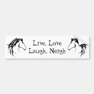 Autocollant De Voiture Live Love Laugh Neigh Fun Cote