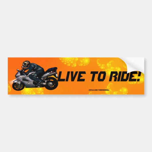 Autocollant De Voiture Live To Ride Motorbiker (Devant)