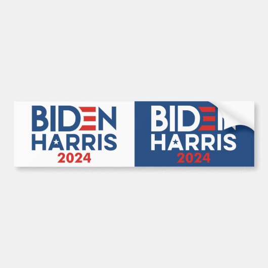 Autocollant De Voiture Logo Biden Harris 2024 - Couper en demi pour 2 (Devant)