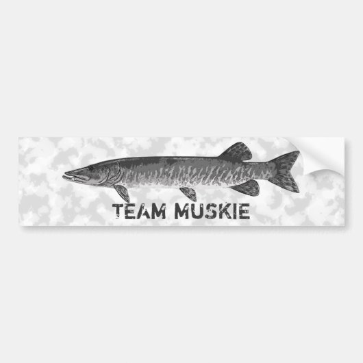 Autocollant De Voiture Logo de pêche de Muskie (Devant)