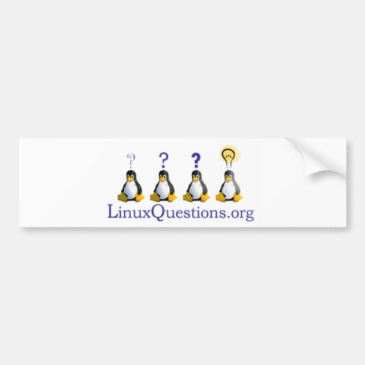 Autocollant De Voiture Logo de questions de Linux (Devant)