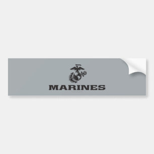 Autocollant De Voiture Logo en noir empilé USMC