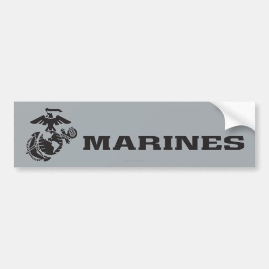 Autocollant De Voiture Logo en noir empilé USMC (Devant)