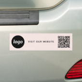 Autocollant De Voiture Logo simple et texte Business QR Code Blush Pink (En voiture)