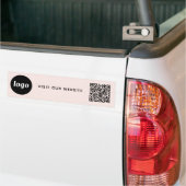Autocollant De Voiture Logo simple et texte Business QR Code Blush Pink (Sur camion)