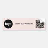 Autocollant De Voiture Logo simple et texte Business QR Code Blush Pink (Devant)