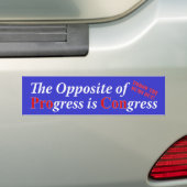 Autocollant De Voiture L'opposé du progrès est le congrès (En voiture)