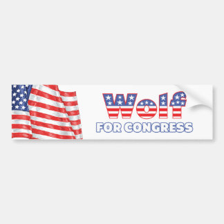 Autocollant De Voiture Loup pour le drapeau américain patriotique du