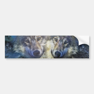 Autocollant De Voiture Loups dans la nuit