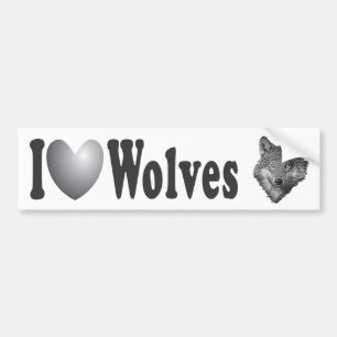 Autocollant De Voiture Loups du "AMOUR" I avec l'image - adhésif pour